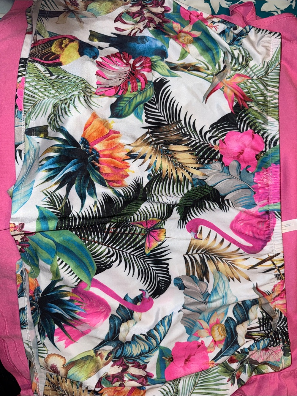 Lane Bryant Pink Tropical Flamingo Swim skirt